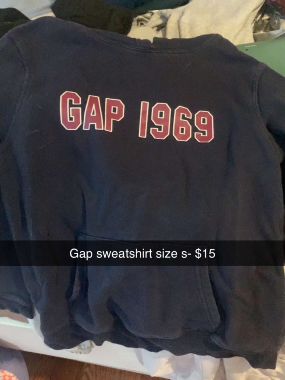 GAP Navy Sweatshirt with Maroon Lettering
